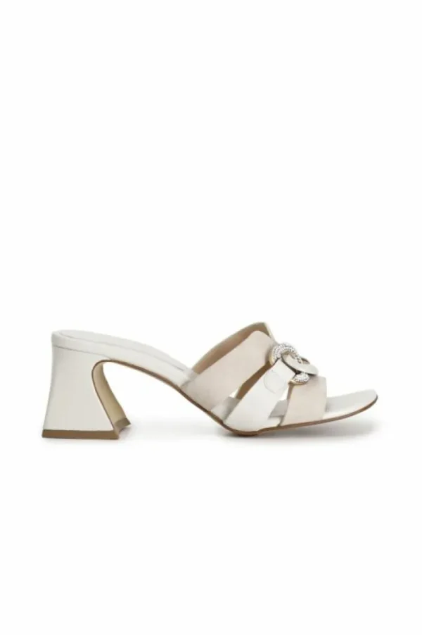 CafèNoir ciabatta in camoscio e nappa con accessorio catena