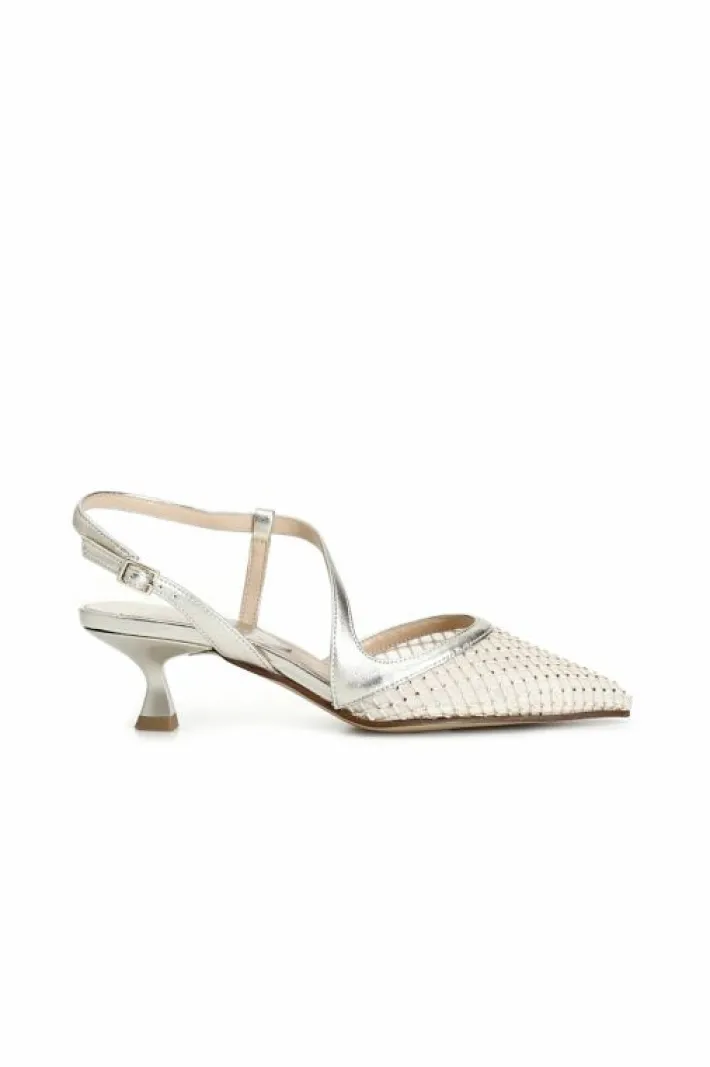 CafèNoir décolleté aperta dietro modello asimmetrico retina con strass davanti