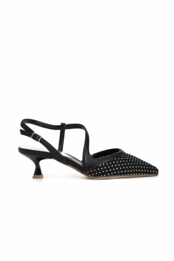 CafèNoir décolleté aperta dietro modello asimmetrico retina con strass davanti