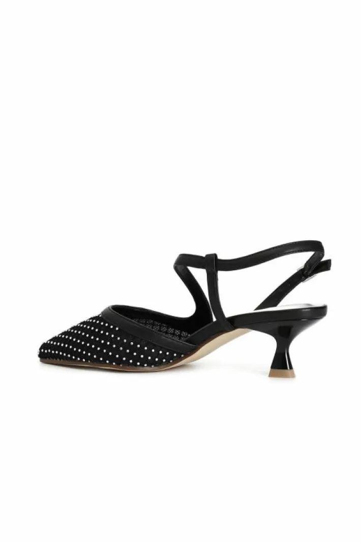 CafèNoir décolleté aperta dietro modello asimmetrico retina con strass davanti