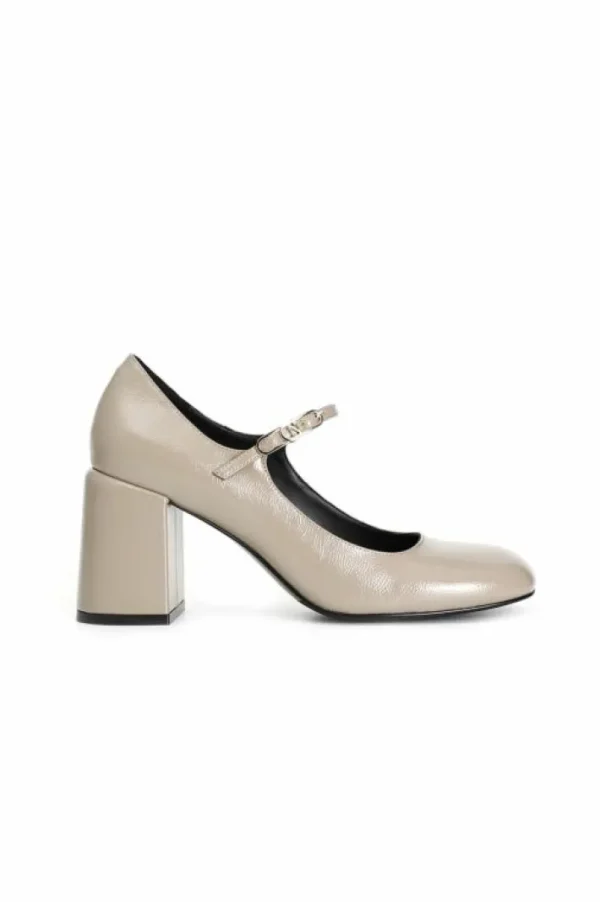 CafèNoir décolleté con laccio fibbia in pelle naplak