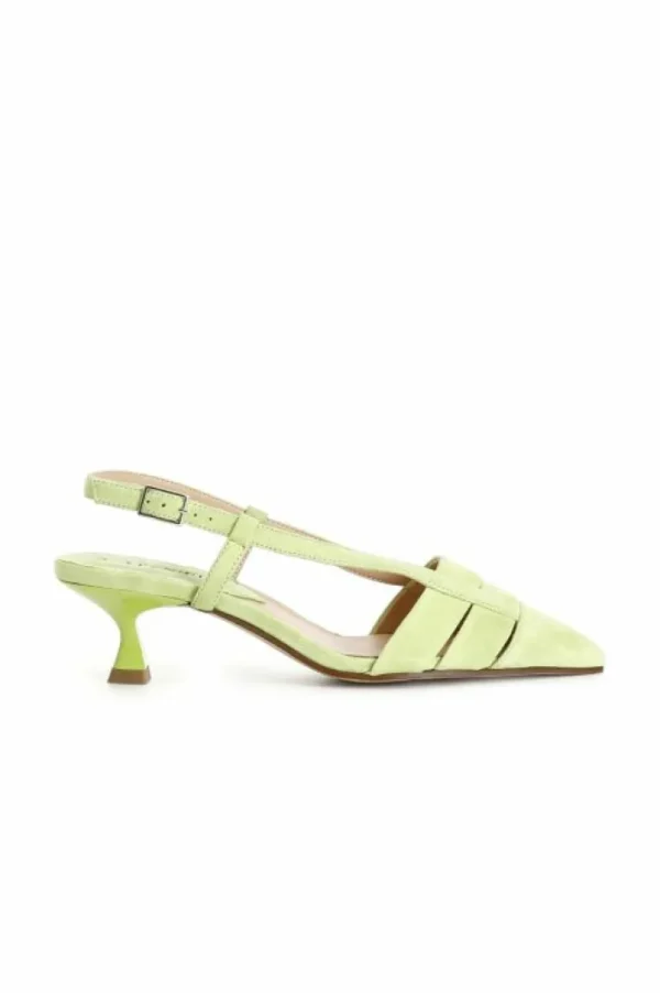 CafèNoir décolleté due fasce in pelle scamosciata con laccio dietro