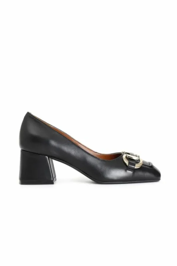 CafèNoir décolleté in pelle con morsetto tacco 60 mm