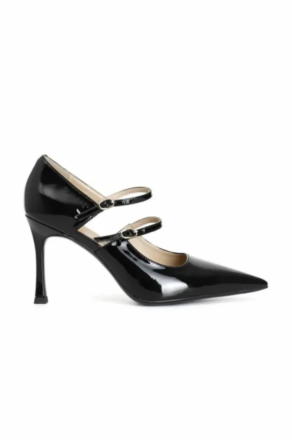 CafèNoir décolleté in vernice con doppia fibbia