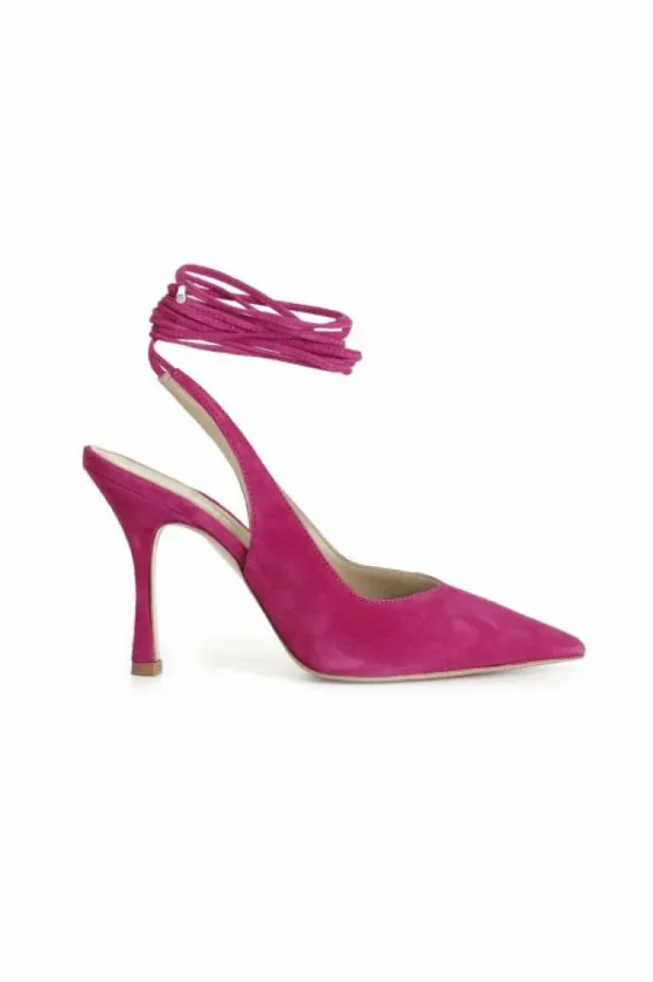 CafèNoir dècollète in pelle scamosciata e lacci