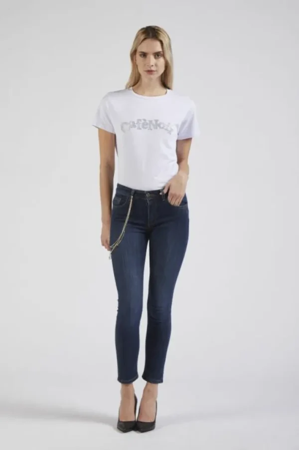 CafèNoir denim skinny catena charms blu medio scuro