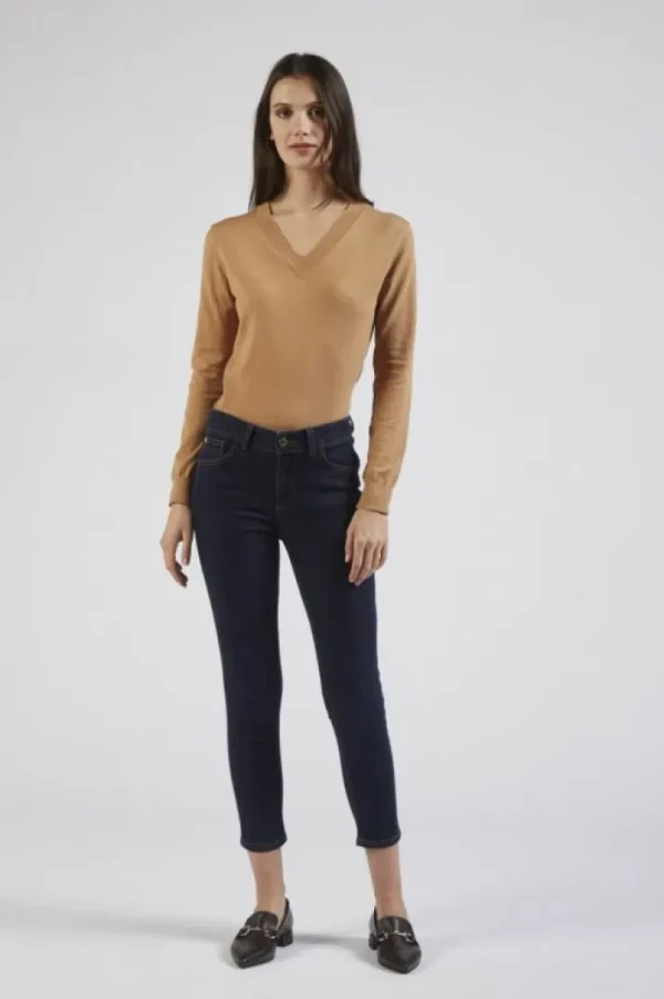 CafèNoir denim skinny con stras alle tasche