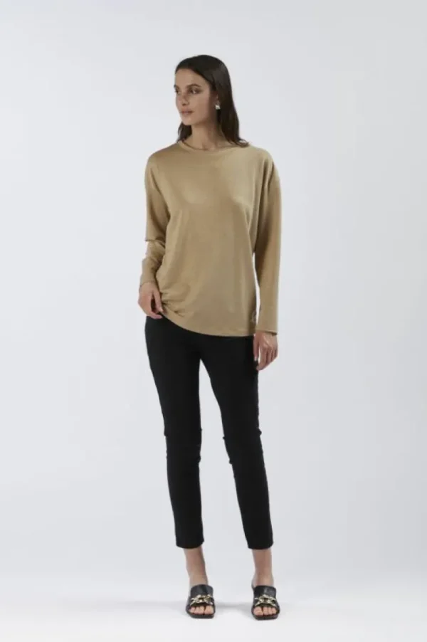 CafèNoir felpa ampia in tessuto lurex light gold