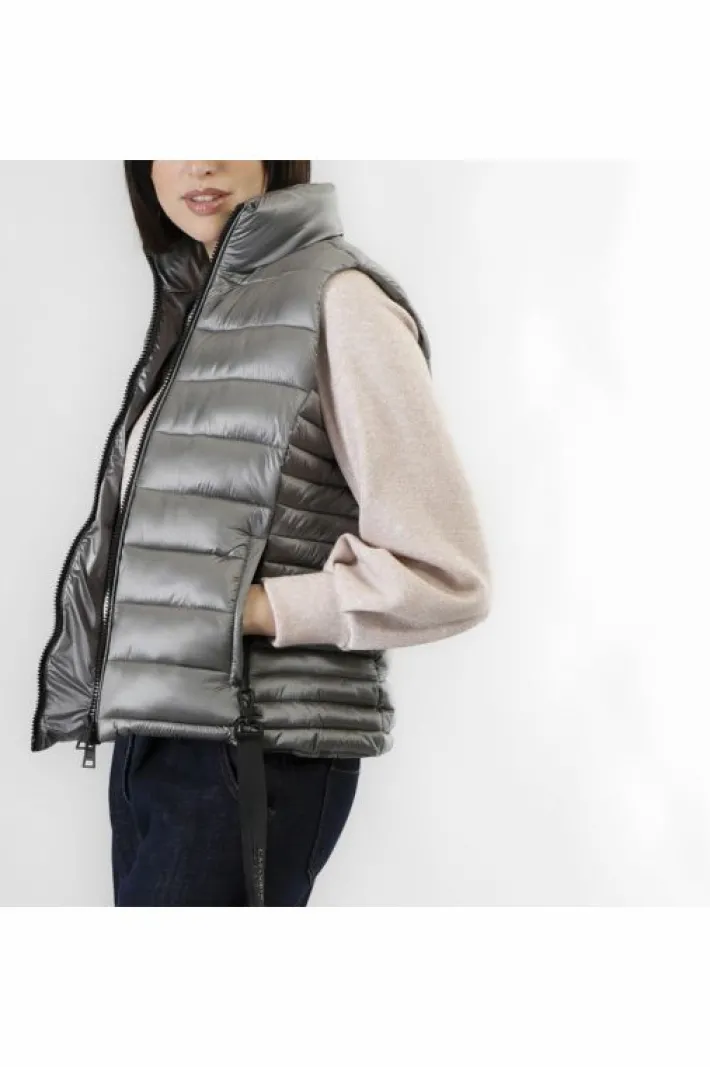 CafèNoir gilet imbottito tessuto lucido