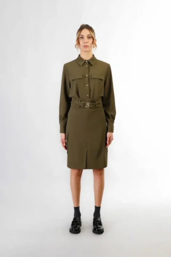 CafèNoir gonna a vita alta con tasconi  tipo cargo