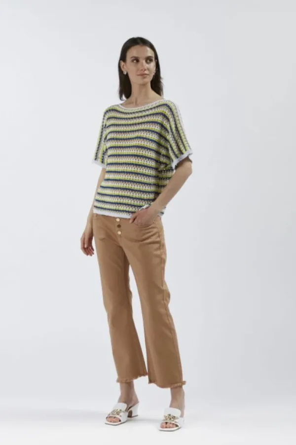 CafèNoir maglia crochet a maniche corte