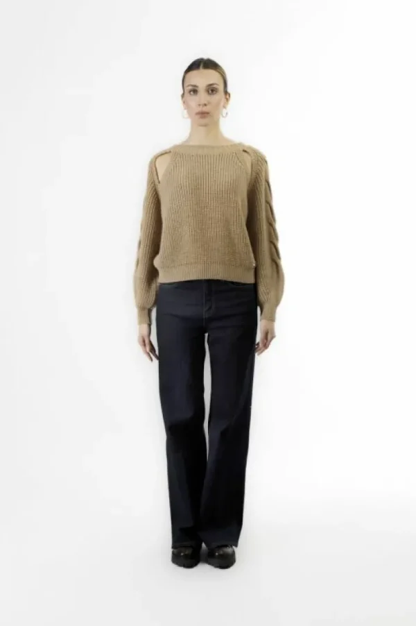 CafèNoir maglia girocollo  con aperture alle spalle