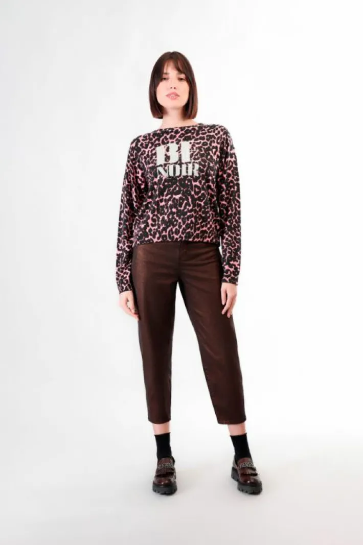 CafèNoir maglia girocollo stampata con logo "be noir" multi animalier