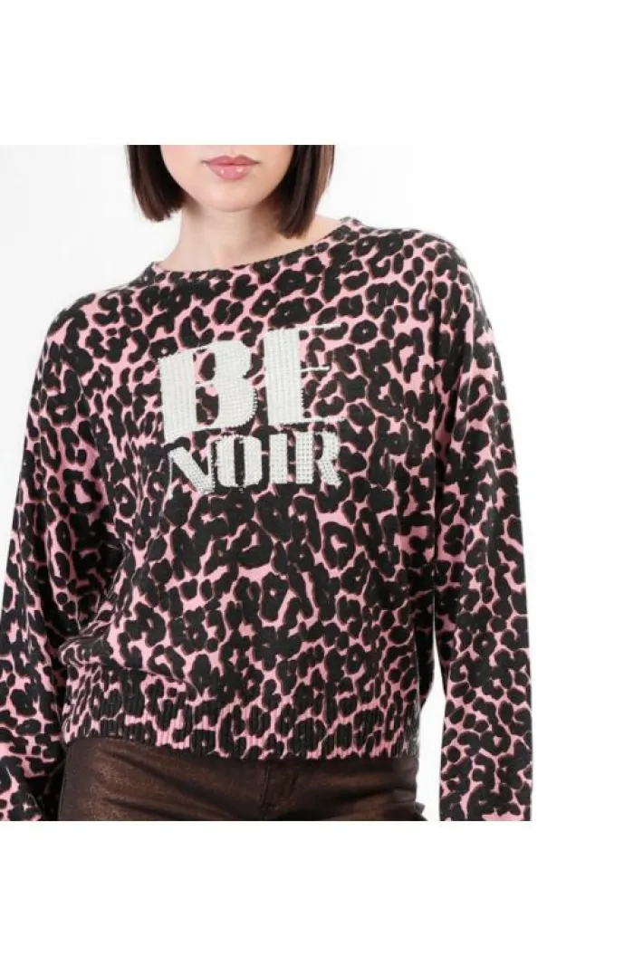 CafèNoir maglia girocollo stampata con logo "be noir" multi animalier