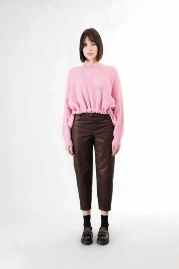 CafèNoir maglione moulinè con coulisse al fondo