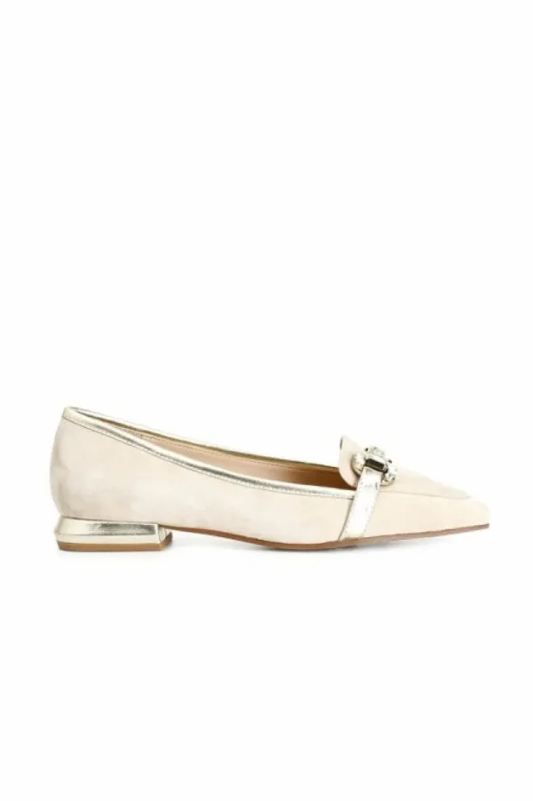 CafèNoir mocassini donna in pelle scamosciata con morsetto strass