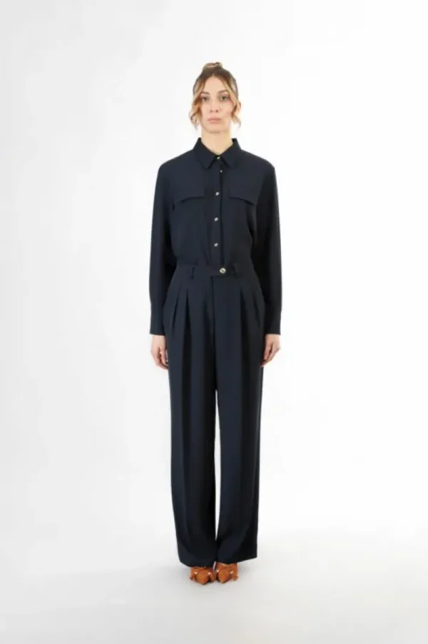 CafèNoir pantaloni gamba larga con pinces