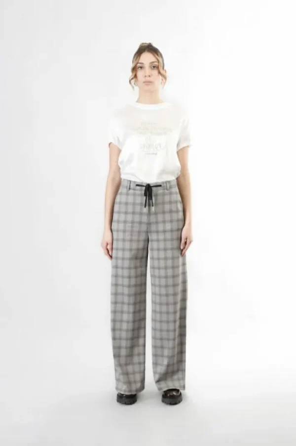 CafèNoir pantaloni super wide principe di galles principe di galles