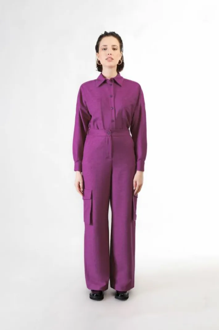 CafèNoir pantaloni wide con tasconi