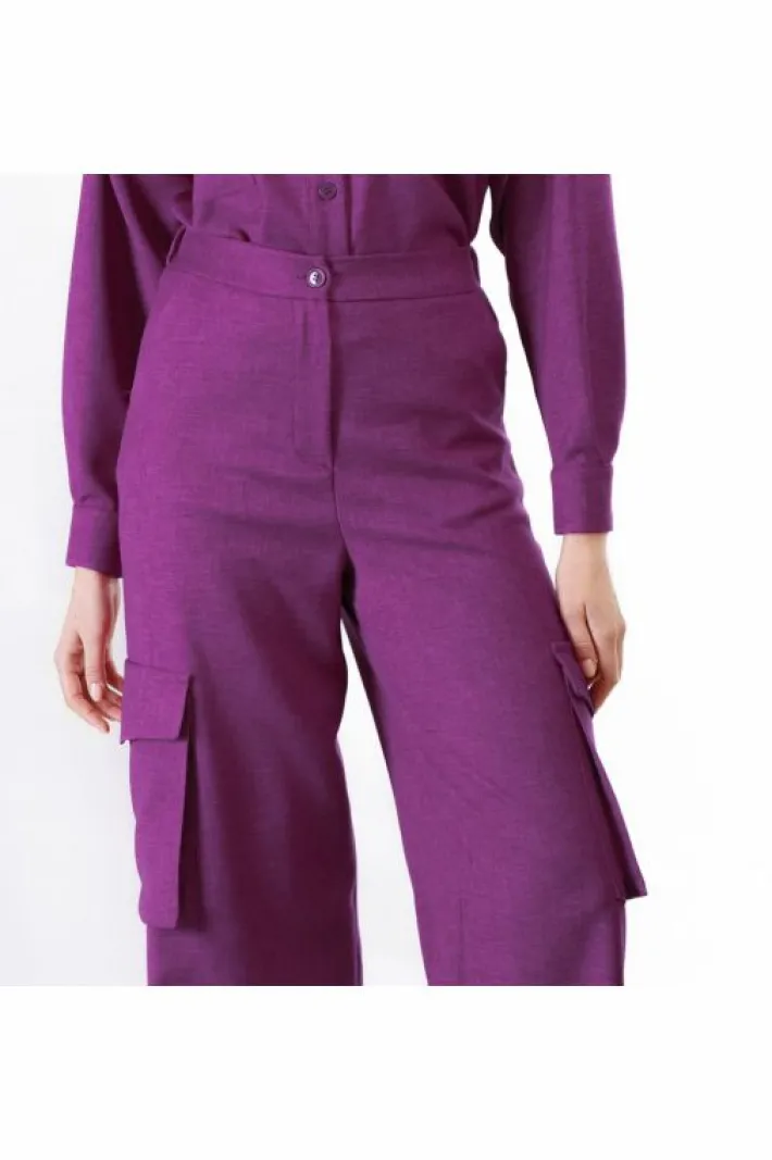 CafèNoir pantaloni wide con tasconi