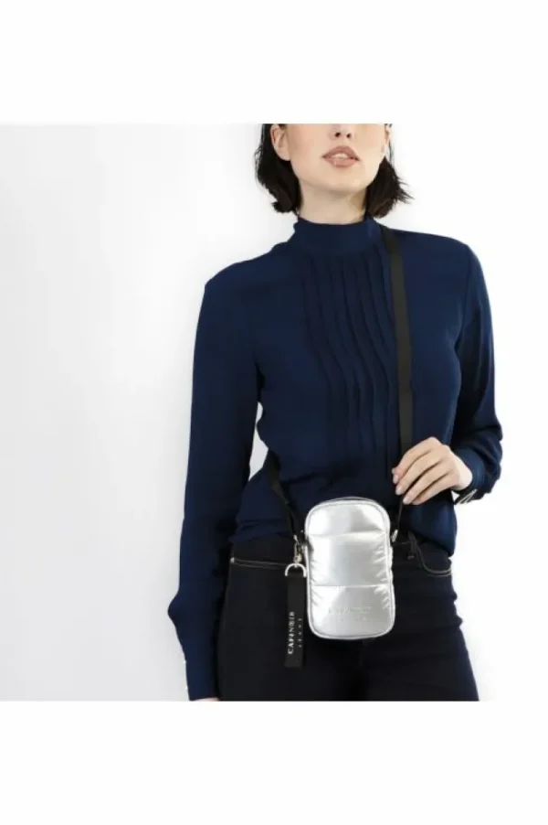 CafèNoir portacellulare in nylon effetto piumino con logo in tpu e charm