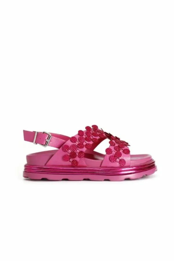 CafèNoir sandali asimmetrici con infilatura in microstrass