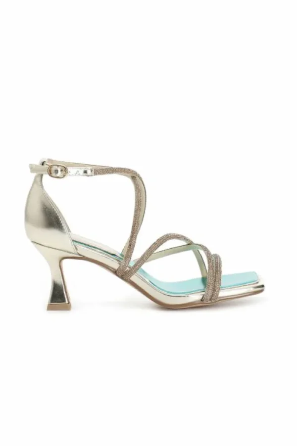 CafèNoir sandali doppio incrocio con strass