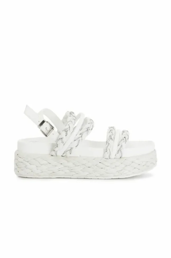 CafèNoir sandali frate in rafia e con strass