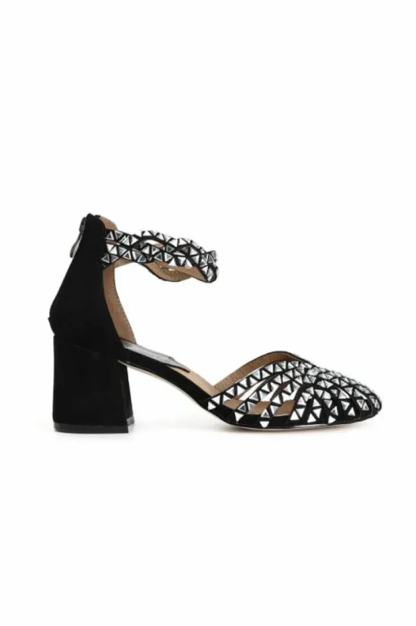 CafèNoir sandali gabbia chiuso sul dietro con strass triangolo