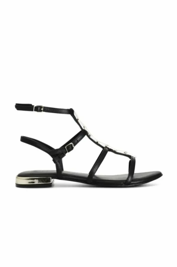 CafèNoir sandali gladiatore in pelle con accessorio