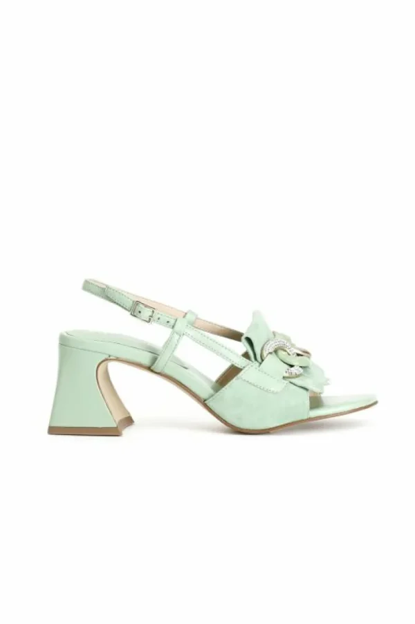 CafèNoir sandali in camoscio e nappa con frangia e catena