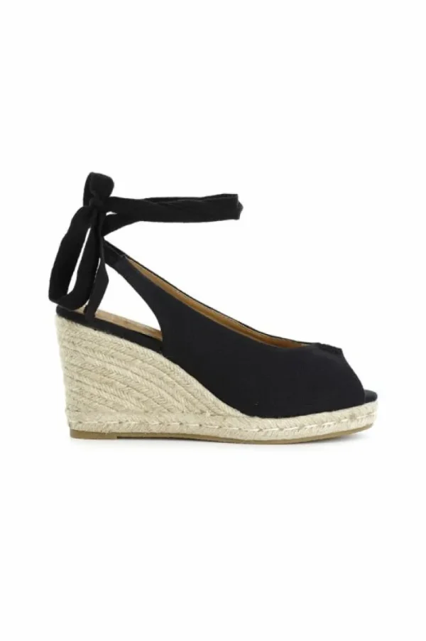 CafèNoir sandali in canvas su zeppa in corda