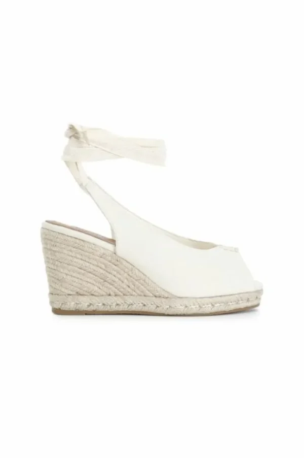 CafèNoir sandali in canvas su zeppa in corda