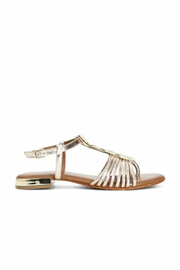 CafèNoir sandali in pelle mignon con accessorio triangolo strass