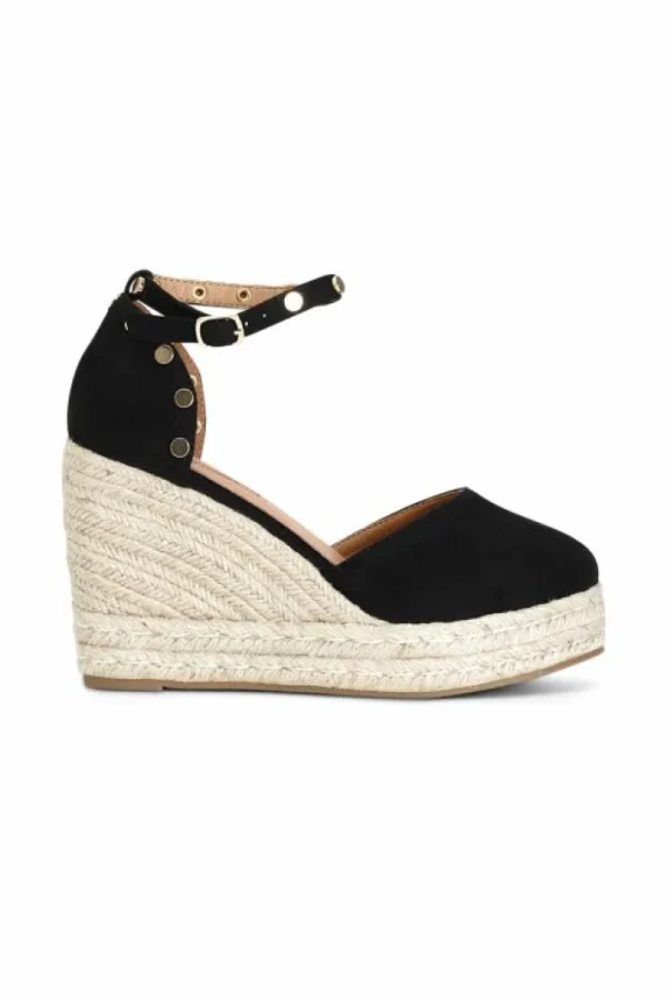 CafèNoir sandali in tessuto e zeppa in corda
