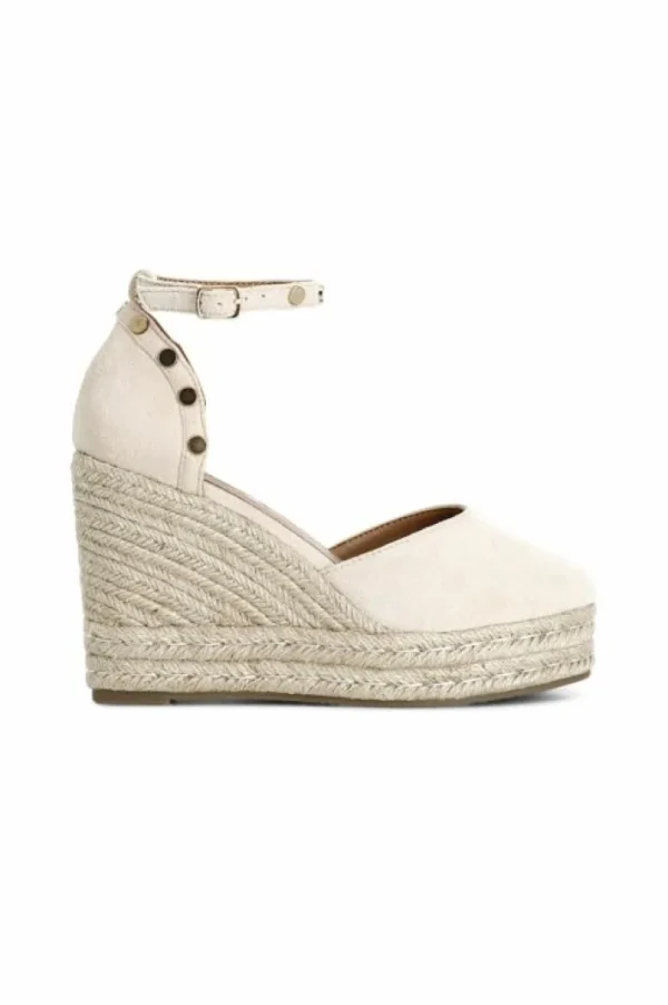 CafèNoir sandali in tessuto e zeppa in corda