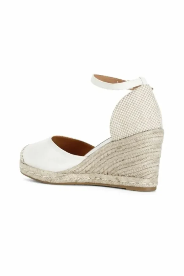 CafèNoir sandali in tessuto su zeppa corda