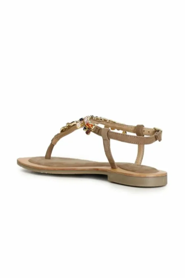 CafèNoir sandali infradito in pelle scamosciata con accessorio gioiello