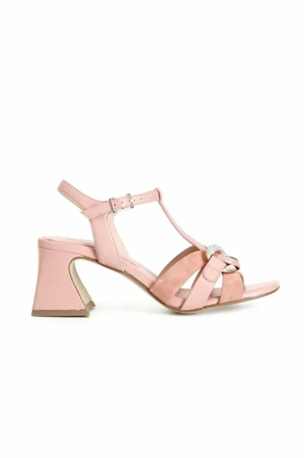 CafèNoir sandali modello a "t" in camoscio e nappa con accessorio catena