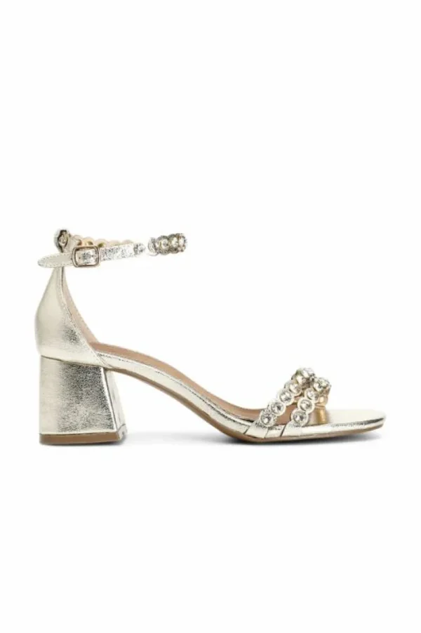 CafèNoir sandali toppone chiuso in metallizzato con strass