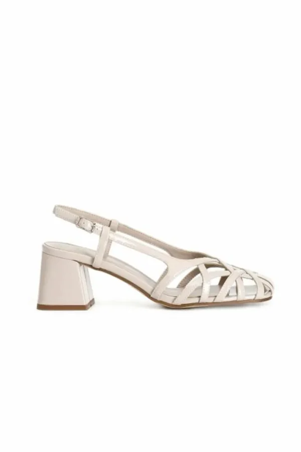 CafèNoir scarpe aperte in vernice con gabbia asimmetrica intrecciata