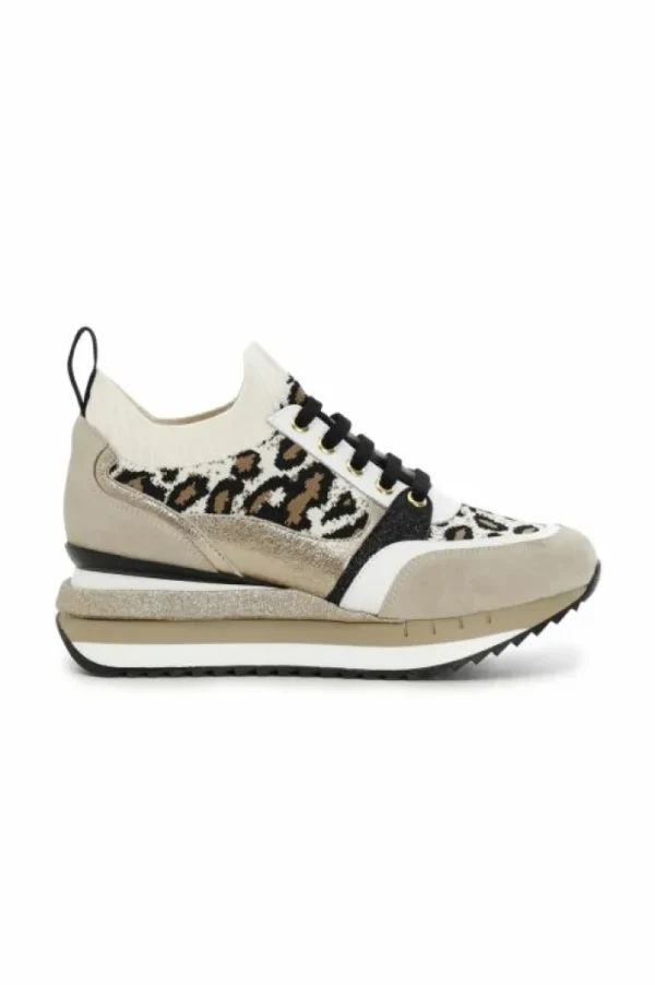 CafèNoir slip on in maglia elastica con inserti in pelle e camoscio