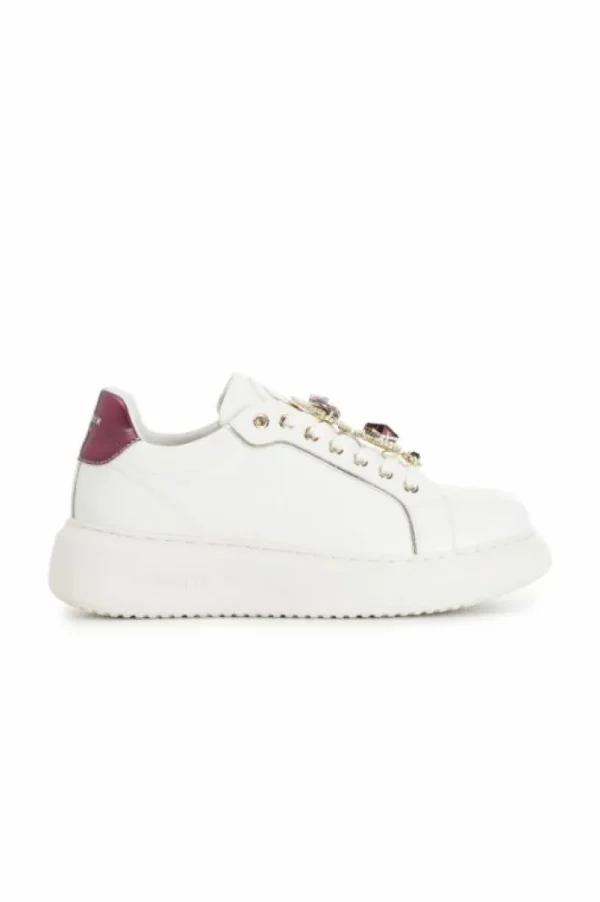 CafèNoir sneakers da donna in pelle con accessori gioiello removibili