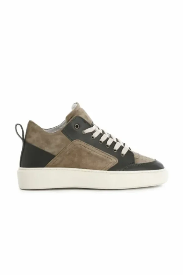 Uomo CafèNoir sneakers da uomo in camoscio e pelle camouflage multibeige
