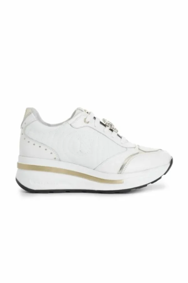 CafèNoir sneakers in pelle con ricamo e accessorio cuore removibile