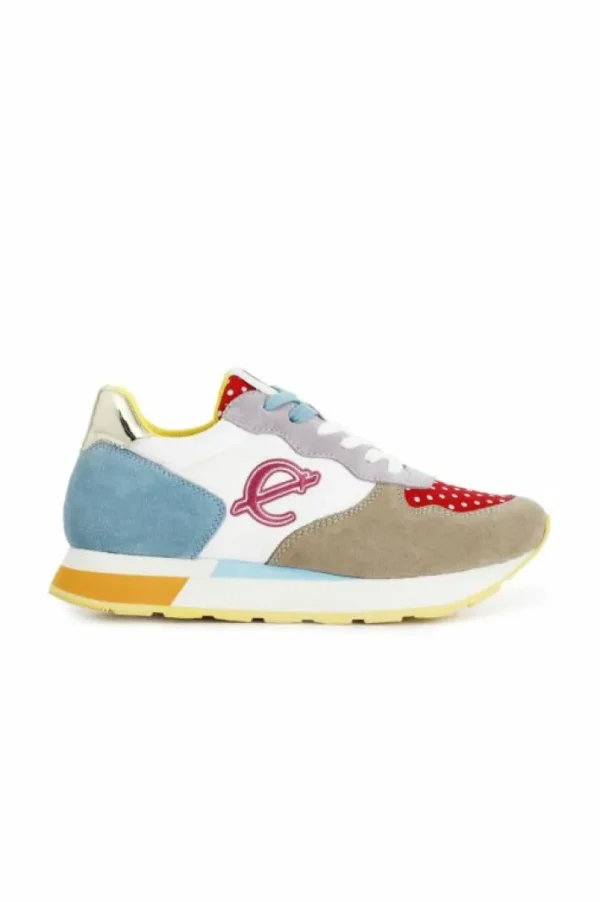 CafèNoir sneakers in pelle scamosciata e tessuto multi pois