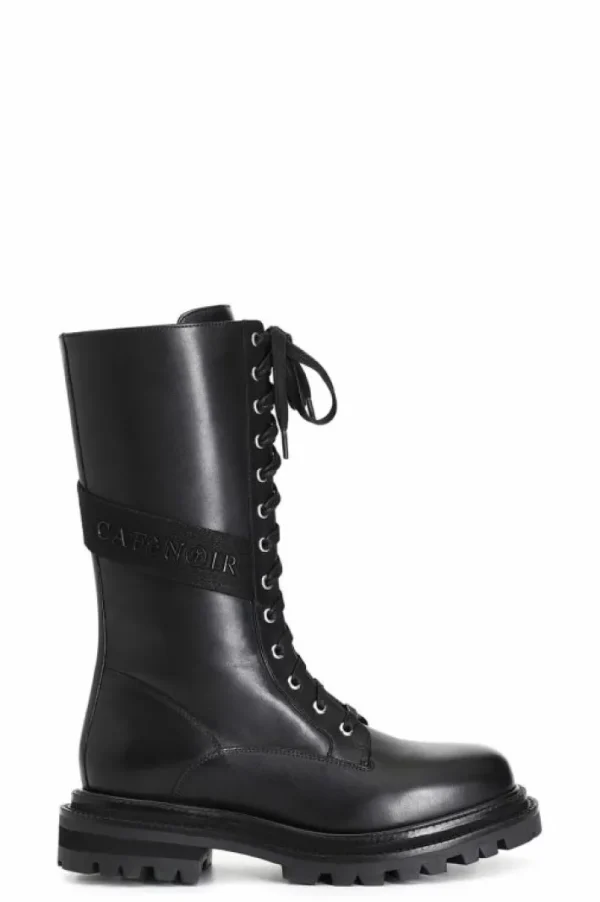 CafèNoir stivaletto 3/4 in pelle allacciato