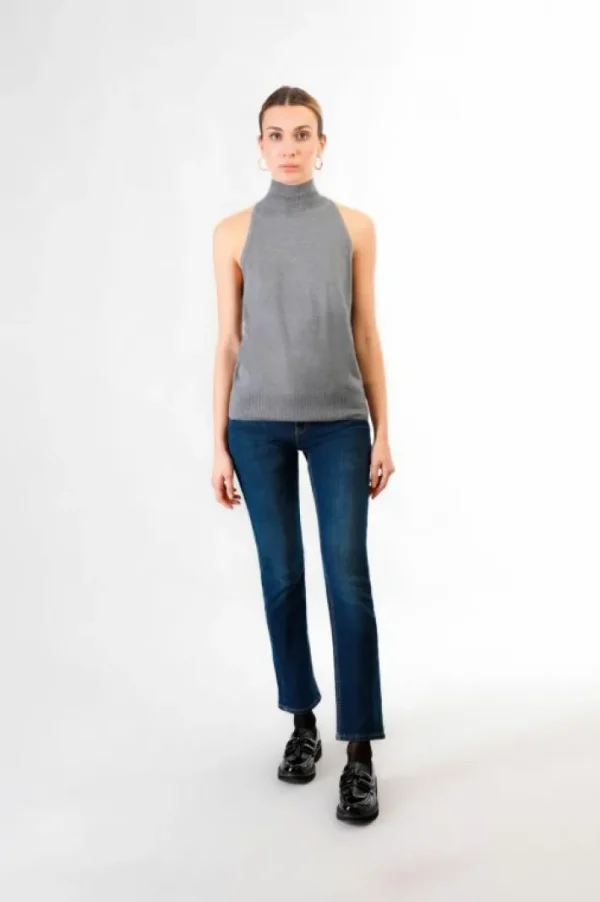 CafèNoir top smanicato con colletto alto