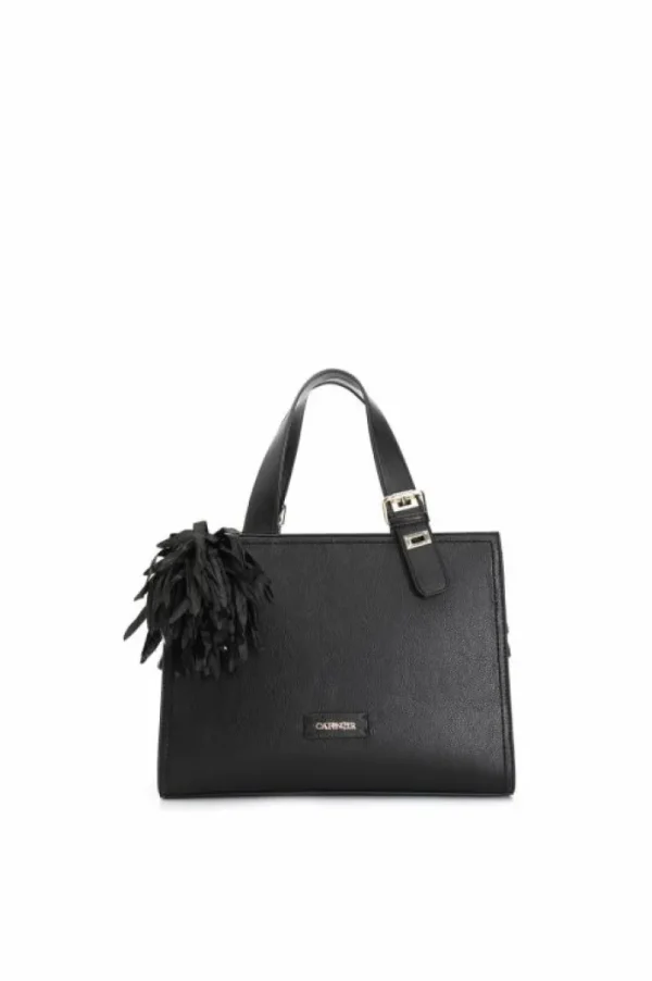 CafèNoir tote con charm grande e fiore in tessuto