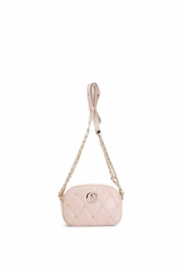 CafèNoir tracolla con trapunta a rombi con applicazione di rivetti  e logo bicolore